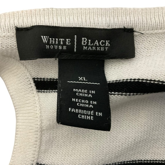 White House Black Market Stripped Back and White  Sweater - Picture 5 of 8